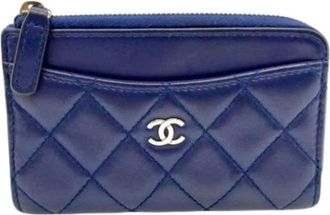 Chanel Pre-owned Wallets, female, Blue, Size: ONE SIZE Pre-owned Card Case