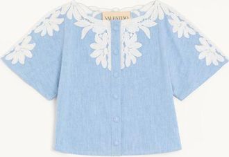 Valentino Camicia In Denim Blu Chiaro Ricamata Donna DENIM 38