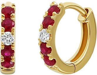 Bony Levy 18K 0.29 Ct. Tw. Diamond & Ruby Earrings