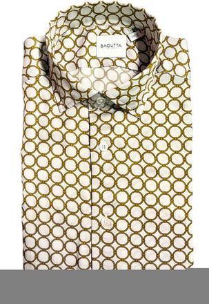 Bagutta White Viscose Men Mens Shirt