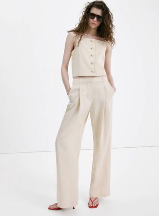 Mango Top lyocell bottoni grigio chiaro/pastello - Donna - XXS - MANGO