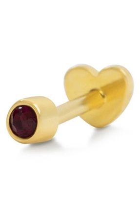 Argento Vivo Birthstone Threaded Flatback Stud Earring in Gold/July at Nordstrom