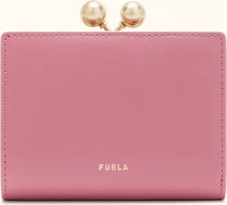 Furla Dots Compact Wallet S Blush Pink Pink Sidney Calf Leather Woman