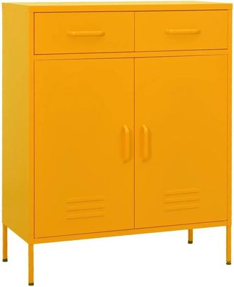 Berkfield Home Storage Cabinet Mustard Yellow 80x35x101.5 cm Steel