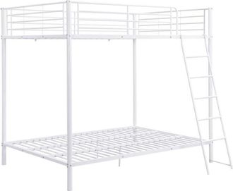 Vente-Unique Letto a castello 2 x 140 x 190 cm Metallo Bianco - GEMINI