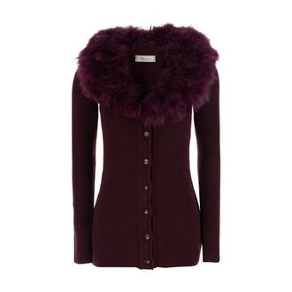 Blumarine Dames, Truien, Paars, Maat: S Wol