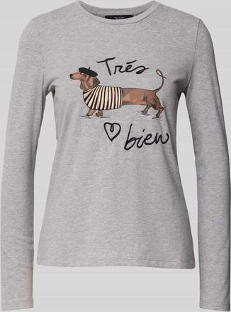 Max Mara Regular Fit Langarmshirt aus Baumwoll-Mix Modell RENOIR in Hellgrau, Größe S