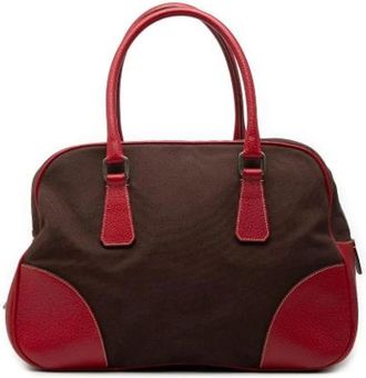 Prada Pre-owned Handbags, female, Multicolor, Size: ONE SIZE Pre-owned Vintage Canvas Handbag
