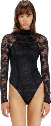 Diesel Bodysuit in nylon lace with open back - Bodysuits - Woman - Black