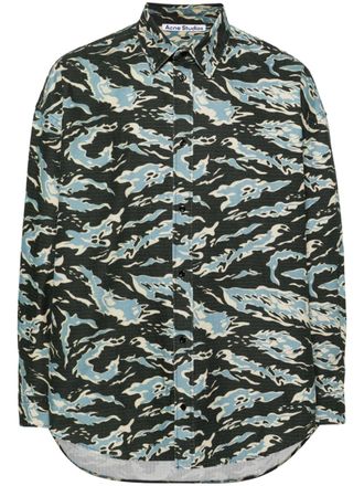 Acne Studios Overhemd met abstract patroon - Grijs