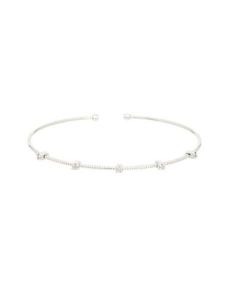 Meshmerise 0.05 Ct. Tw. Diamond 18K Gold Over Silver Bangle Bracelet