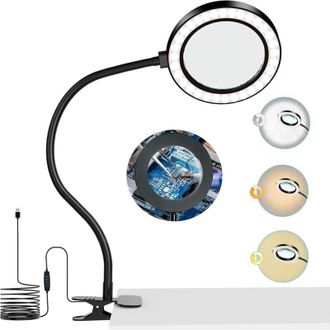 OEM L&aacute;mpara De Aumento 8x Con Soporte - 72 Led Con 3 Colores Y 10 Niveles De Brillo - Aumento De 10 Cm Para Electr&oacute;nica, Costura Y Belleza