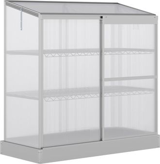 OUTSUNNY 4x2ft 3-Tier Greenhouse Outdoor Plant Grow Aluminium w/ Roof Door