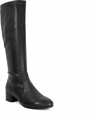 Dune London Womens Ladies Topsy - Suede Stretch Knee High Boots - Black Leather - Size UK 5