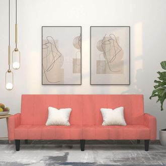 vidaXL Sof&aacute; Cama De 2 Plazas Terciopelo Rosa Vidaxl