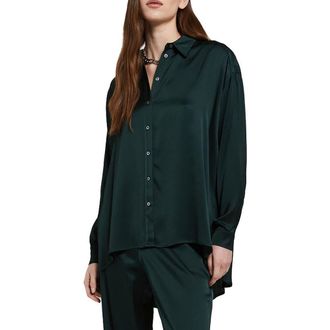 ottod'Ame Viscose Palazzo Pants in Forest at Nordstrom, Size 38 It