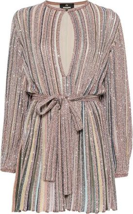 Missoni Jurk met pailletten en strepen - Dames - Korte kleedjes - Veelkleurig - XS - Pailletten - Kleedjes