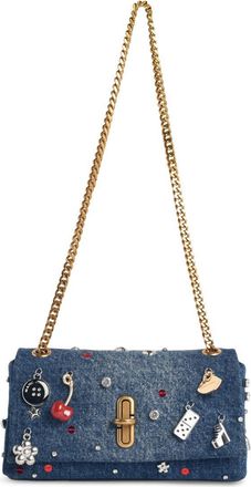 Marc Jacobs Marc Jacobs () Mini-Tasche Trinket mit doppelter Kette aus blauem Denim