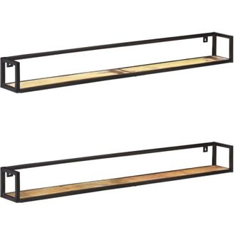 vidaXL Vidaxl - Estantes De Pared 2 Unidades 160 Cm Madera Maciza Reciclada