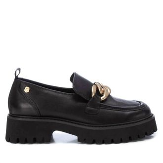 Xti Womens Leather Moccasins In Black