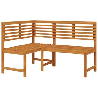 Berkfield Home Garden Corner Bench 140 cm Solid Acacia Wood in Brown