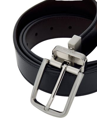 Emporio Armani Reversible Bovine Leather Belt - Black