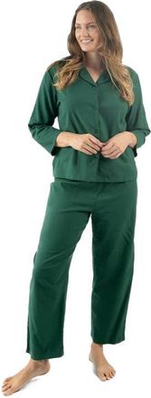 Leveret Womens Cotton Flannel Printed Holiday Pajama Set in Green at Nordstrom, Size Xx-Large