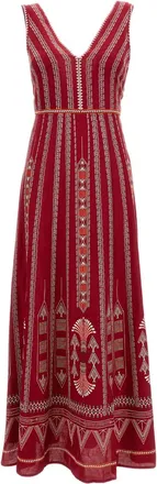 Emporio Sirenuse Ballerina Embroidered Linen-Cotton Dress