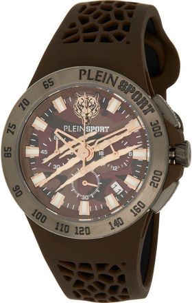 Plein Sport Thunderstorm Chronograph Silicone Strap Watch, 43mm in Gun at Nordstrom Rack