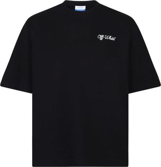 Off-white T-Shirts, male, Black, Size: 3XL Black Script Logo T-Shirt