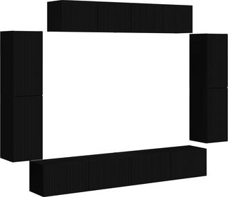 vidaXL Mueble De Tv 8 Uds. Negro Vidaxl