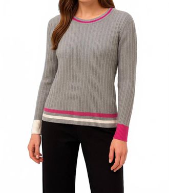 French Kyss Braided Scoop Neck Top In Slate/multi