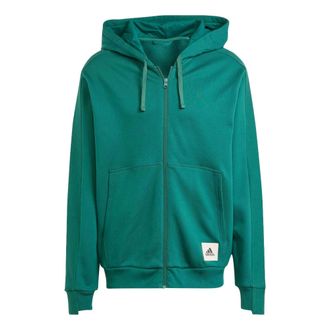 adidas Lounge French Terry Full-Zip Sweatshirt Collegiate Green IQ3427