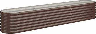 vidaXL Vidaxl - Jardinera Arriate Acero Galvanizado Marr&oacute;n 224x40x36 Cm