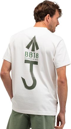 Butcher of Blue Wit t-shirt Butcher of Blue met backprint groen