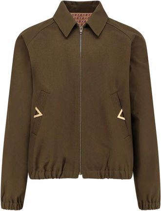 Valentino Light Jackets, male, Green, Size: M Military Light Jacket