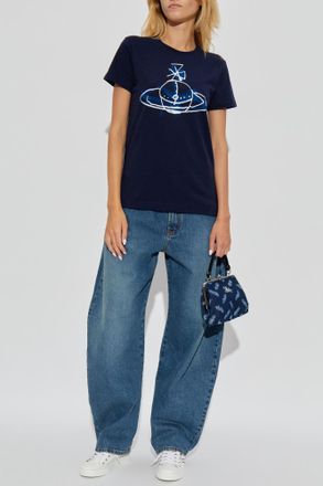 Vivienne Westwood T-shirt With Logo, Womens, Navy Blue