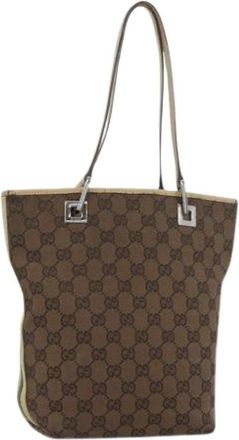 Gucci Pre-owned Vintage Tote Bag - Dames - Vintage Shopper - Bruin - ONE Size - Leer - Vintage