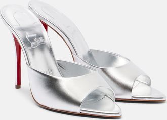 Christian Louboutin Miss Z 100 metallic leather mules