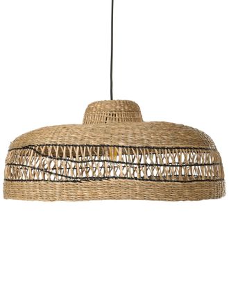 Beliani Lampada A Sospensione Con Paralume In Erba Marina Intrecciata In Stile Boho Naturale Cuvo