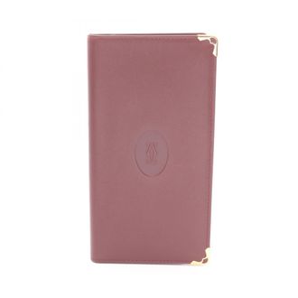 Cartier Bordeaux Leather Long Wallet (Bi-Fold) (Pre-Owned)