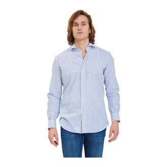 Mazzarelli Stijlvolle Shirt voor Mannen - Heren - Casual Overhemden - Blauw - 2XL - Overhemden