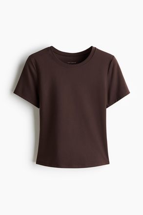 H&M Sport-T-Shirt mit SoftMove - Braun