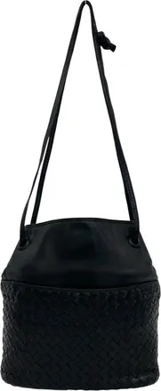 Bottega Veneta Black Leather Shoulder Bag Tote Bag (Pre-Owned)