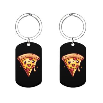 Generic Cute Pizza Cute Keychain Metal Key Ring Keychains Bag Purse Pendant Charms for Women Men
