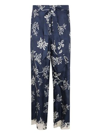 Max Mara Cinzia Silk Twill Printed Trousers