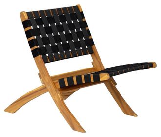 Nordlys Indoor Outdoor Armchair in Solid Acacia Wood & Rope in Black
