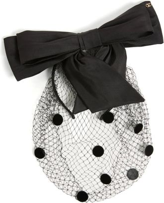 Valentino Garavani Cerchietto VLogo Signatures con velo - Nero