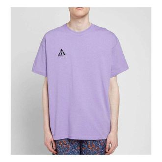 Nike Mens Nike ACG logo Short Sleeve Purple T-Shirt BQ7342-567