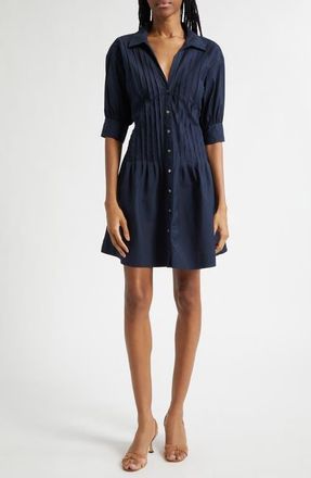 Cinq &agrave; Sept Monty Pleated Minidress in Navy at Nordstrom, Size 12